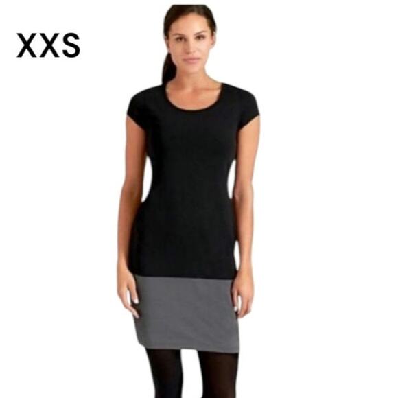 Athleta XXS color block gray & black bodycon dress - Picture 1 of 4